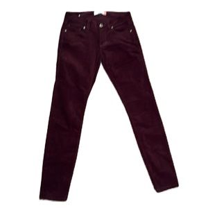Cabi Umber Skinny Corduroy Pants Sz 2. Burgundy.